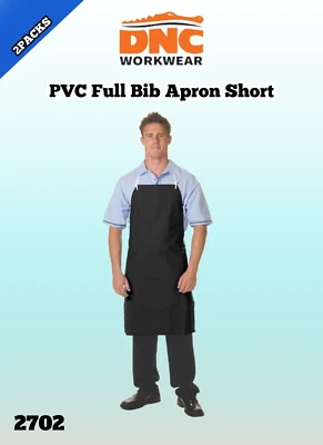 DNC 2PACKS Unisex PVC Full Bib Apron Small Waterproof 2702