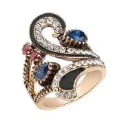 Luxury Rhinestone Women Rings Gemstone Crystal S Shape Ring For Gift 8 SIZE