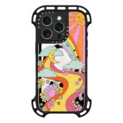 iPhone 16 Pro Ultra Bounce Case MagSafe Compatible flower power retro hippie boho sixties pattern