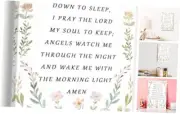 Nursery Bedtime Prayer Baby Room Now I Lay Me Down to Sleep Wildflower Canvas