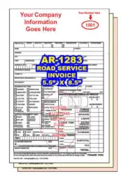 ROAD SERVICE TOWING INVOICE CUSTOM PRINTED 2 or 3 Part Carbonless Forms