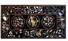 36''x20'' Black Marble Side Corner Centre Coffee Table Top Mosaic inlay k2