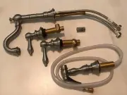 Whitehaus Vintage III Entertainment/Prep Faucet + Side Spray Brushed Nickel