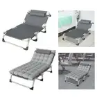 Folding Bed Guest Bed with Pillow Portable Sleeping Cot for Travel Beach