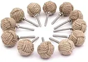[MSSI] Rustic Jute Rope Drawer Knobs, 3.5 Inch Diameter, Set of 6, Natural Brown