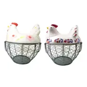 Chicken Egg Basket Portable Egg Storage Container Metal Wire Chicken Egg Holder