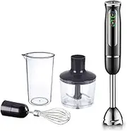 Electric Hand Blender Kit, Immersion Blender Handheld, Whisk, Egg Beater, Measuring Beaker for Everyday Cooking