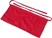 [CATIEBYE] Half Chef Apron with Double Pockets Stain and Water Resistant Server Waist Apron for Professional Use Kitchens Restaurants and Cafes Versatile Design for Chefs and Waitstaff