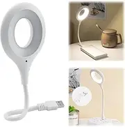 Voice Control Table Lamp, USB LED Desk Lamp with Sound Activated 3 Lighting Modes, Portable Brightness Adjustable Bedside Night Light, Soft Eyes Nightlight for Home Study Breastfeeding Reading Sleep