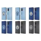 MAN CITY FC BADGE GEOMETRIC LEATHER BOOK WALLET CASE COVER FOR SAMSUNG PHONES 1
