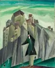 Man in Front of a Tall Cliff : Lyonel Feininger : 1913 : Art Print