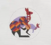 Melissa Prince Abstract Kangaroo Animal Handpainted Needlepoint Canvas