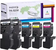 BAISINE 5 Pack Compatible Kyocera Ecosys M5521cdw for TK-5230 TK5230 Toner Cartridge TK-5230K TK-5230C TK-5230Y TK-5230M Toner for ECOSYS M5521cdn M5521cdw P5021cdw dn P502 1cdw