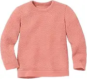[Disana] Honeycomb Knit Jumper, Lightweight Jumper for Spring and Summer, 100% Organic Merino Wool GOTS, IVN Best, Toddler, Child, Unisex, Made in Germany, Soft Pink, 122-128