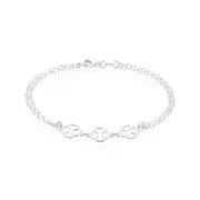 Zamel's Sterling Silver 19cm Clover Bracelet Elegant Women's Jewellery