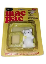 Vintage Mac Pac Macrame Kit Ceramic Teddy