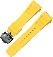 [Asackbper] 25mm Red Black Green Gray Blue Yellow Orange Rubber Watchband Fit for Richard Mille strap fit for RM011 Mille Bracelet watch band