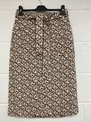 Oasis Animal Print Front Split knee length Skirt With Pockets RRP£42 UK8 BNWT.PK