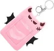 COHEALI Kawaii Photo Card Holder Devil Wings Soft Plush Cat Ears Tail Set Id Card Case Perfect for Students Fans