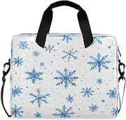 Quteprint Christmas Blue Snowflakes 15.6 Inch Laptop Bag Briefcase for Business, Water-Resistant Computer Bag Fits 14-16 Inch Notebook for Men Women, Office Travel Work Backpack, Multi, 40x7.5x30cm