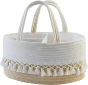 Baby Diaper Caddy, Nappy Organiser, Cotton Rope Diaper Basket Caddy, DIY Bask...