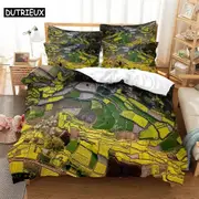 a2842 Bed Sheets Topographic map Fashion Bedding Set Digital Printing Duvet Cover Sets Quilt Cover + 2 Pillow Shams) 2843 Pillow Shams)