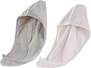ASAKKURA Comfy Hair Drying Cap Strong Absorbency for Quick Dry Lightweight Portable 2 Pack Random