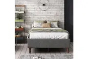 DREAMO Fabric Platform Bed Frame Mattresses Foundation Dark Grey Double