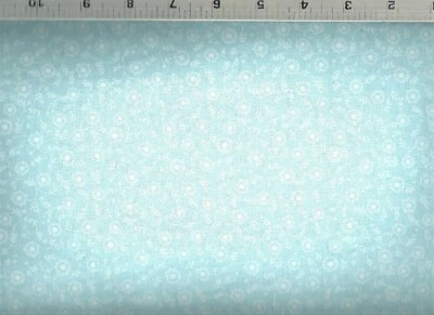 Waverly Inspirations ~ White Calico Floral on Blue 100% Cotton Sewing Fabric BTY