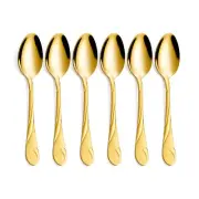 Gold Dessert Spoon Set, Seeshine 6.5-inch Stainless Steel Shiny Gold Teaspoon...