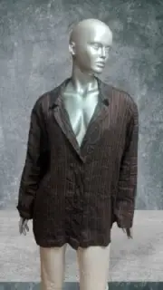 Oska Striped Cotton Linen 4 Button Blazer Jacket, Size 5