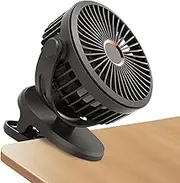 Portable Clip Fan - Battery Powered Cooling Stroller USB Rechargeable Fan,Quiet Personal Desk Fan, 720° Rotate Table Fan for Home Golf Cart