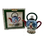 Debbie Mumm Teapot ~ “Snowglobe” ~ Mini Teapot Collector Series, Sakura, Oneida