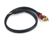 1.5 ft Premium 3.5mm Stereo Male to 2RCA Male 22AWG Cable (Gold Plated) 5596