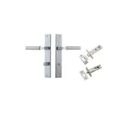Berlin Lever Rectangular Backplate Privacy Kit Brushed Chrome