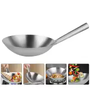 Flat Bottom Wok Electric Stainless Steel Handle Welding Frying Pan