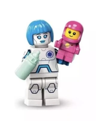 Open Lego Series 26 Space Nurse Robot Android Pink Astronaut Baby Bottle 71046