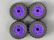 New LEGO Dark Purple Wheels 18mm x 14mm & 30.4x14 Tires Offset Tread (x4) 55981