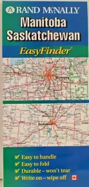 Manitoba Saskatchewan, CANADA - Laminated EasyFinder Map by Rand McNally