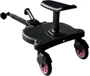 Universal Buggy Board with Seat, Kiddy Board, Buggy Stroller Board, Pram Standing Adapter Pedal Stroller Second Child Board,