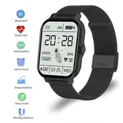 Smart Watches for Men Women Heart Rate Touch Screen Fitness Tracker for iPhone Android Bluetooth-Black