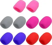 uxcell 10pcs Microphone Foam Covers, 40mm (1.57") ID 10mm (0.39") Thickness Microphone Windscreen Foam Cover for Most Handheld Microphones, Pink, Purple, Rose Red, Red, Gray