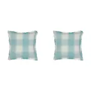 2PK Linen House Evelina Aqua Cotton Cushion 48x48cm - Blue