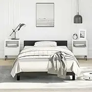 Bed Furniture Bed Frame Without Mattress Black King Single Size Faux Leather