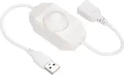 Set Of 4 LED Strip Dimmer Switch 5V DC, USB Female to Male Extension Cord, White