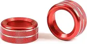 POEXIR for Smart, 2016-2021 No Screen Version Aluminum Alloy Car Audio Volume Control Button Knob Circle Cover Sticker Car Air Conditioner Knob(Size:Red)