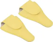 uxcell 4.5"x2.6" Embroidery Scissors Sheath, 2 Pack PU Leather Nail Cuticle Scissor Cover Small Pointed Nippers Scissors Protective Case, Light Yellow