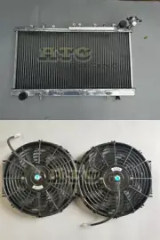 Aluminum Radiator+Fan for Nissan N14 GTIR SR20DET Pulsar N15 Manual 2 Row