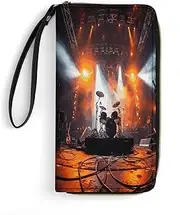 [BFGWK] Big Wallet Novelty Rock Concert Stage Printing Long Zipper Wallet Leather Wallet Suitable for Men and Women, Style, 19.8x10.5cm, Style, 19.7x10.5cm