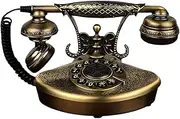 EALLEN Zinc Alloy Landline Phone, Old Telephone, Corded Vintage Phone Antique Telephone for Home Decor, Office, Hotel Decoration, Collectors Gift, Bronze